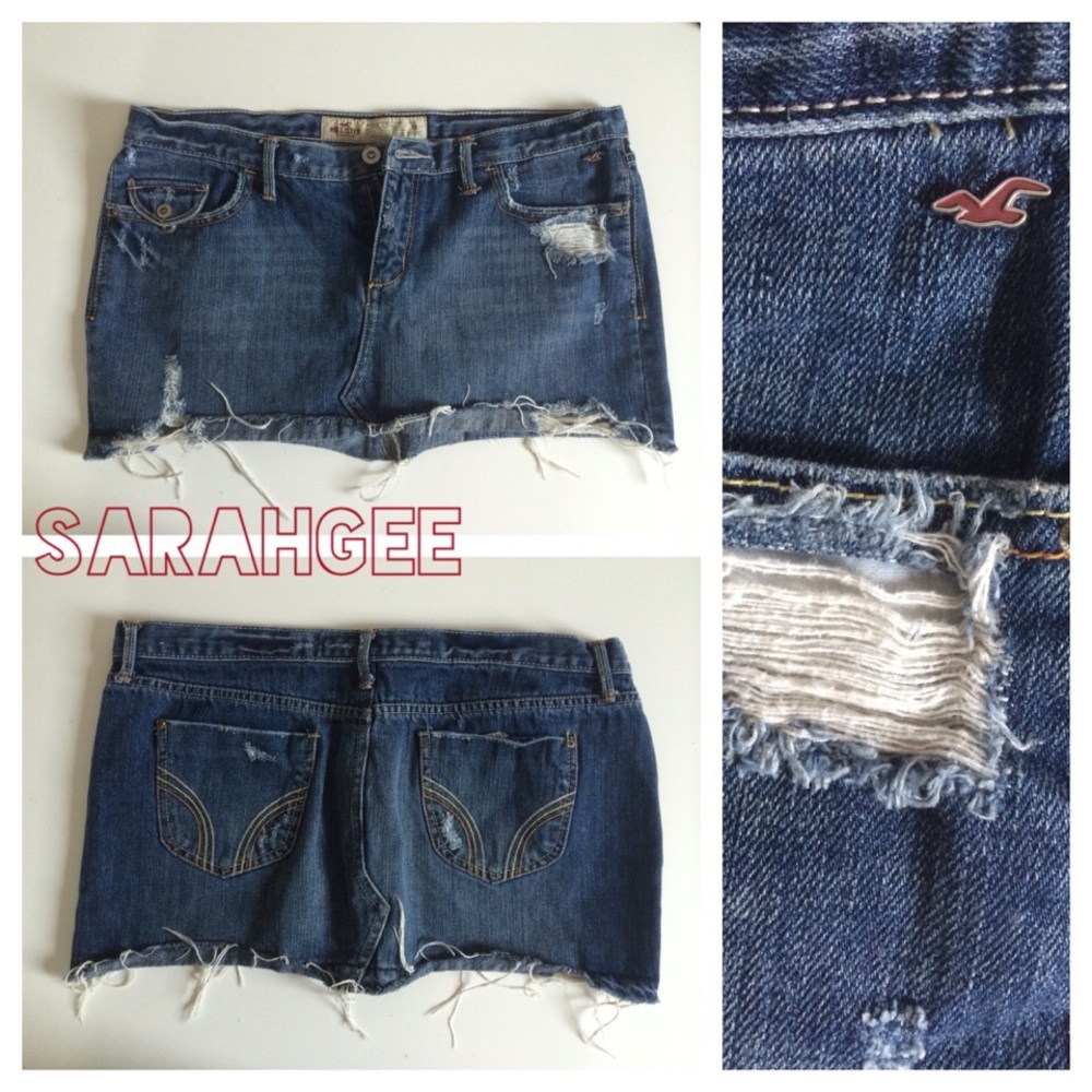 Hollister Distressed Jean Skirt
